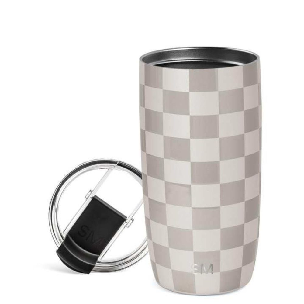 Checkered Insulated Tumbler with Lid